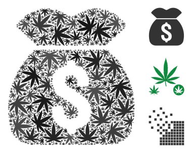 Para çantası kolaj otu yaprakları