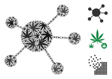 Ağ bağlantıları mozaik kenevir yaprak