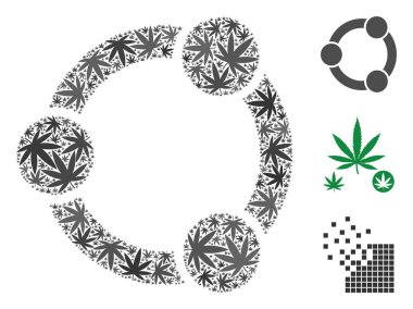 Ağ ilişkileri mozaik ot yaprağı