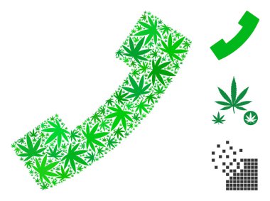 Telefon alıcı kompozisyon ot yaprağı