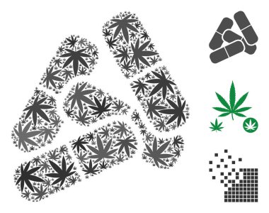 Hapları mozaik kenevir yaprak