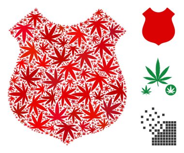 Polis kompozisyon kenevir yaprak kalkan