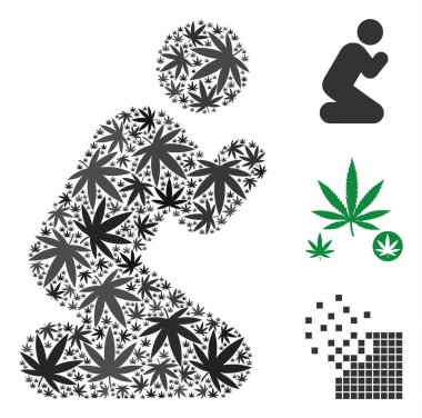 Kişi kompozisyon ot dua bırakır