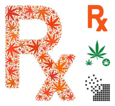 Marihuana reçete sembolü kolaj
