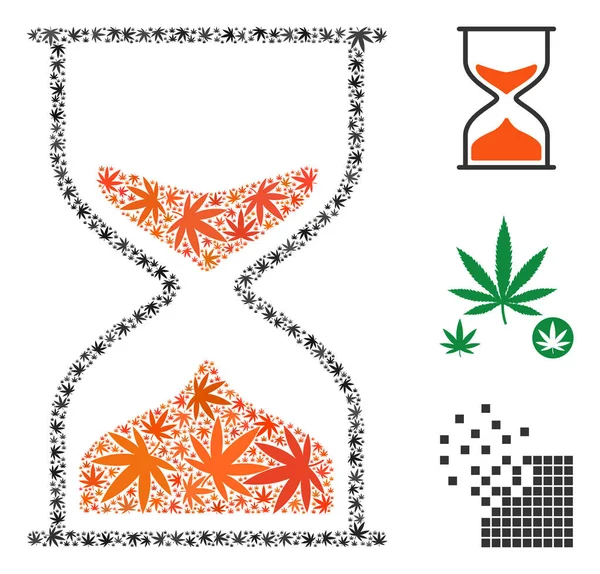 Kenevir yaprak kum saati kompozisyon