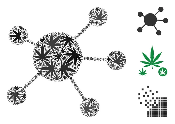 Ağ bağlantıları mozaik kenevir yaprak