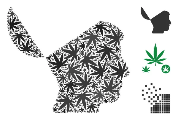 Composizione mentale aperta di Cannabis — Vettoriale Stock