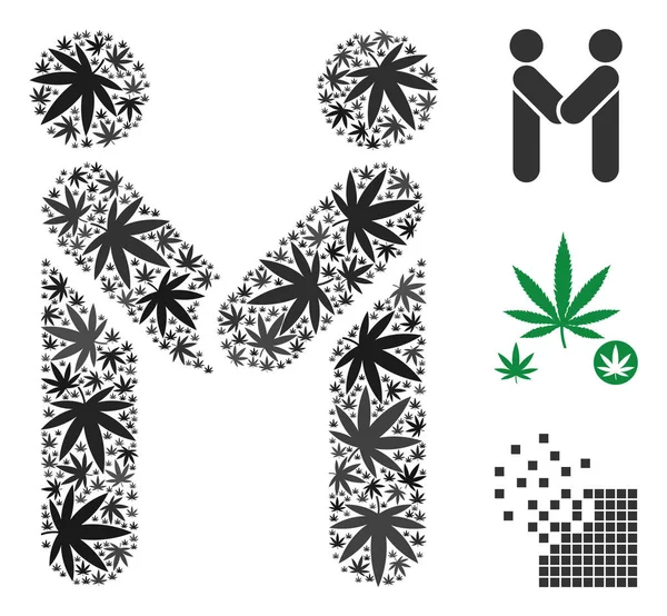 Kişi el sıkışma kolaj esrar