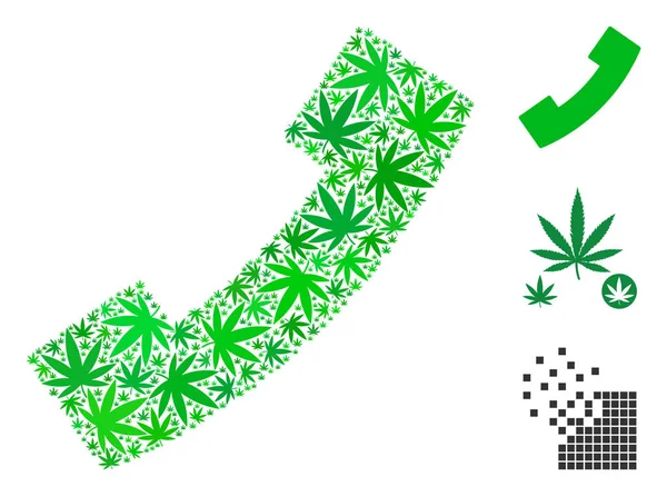 Telefon alıcı kompozisyon ot yaprağı