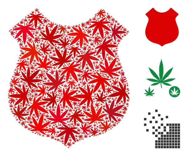 Polis kompozisyon kenevir yaprak kalkan