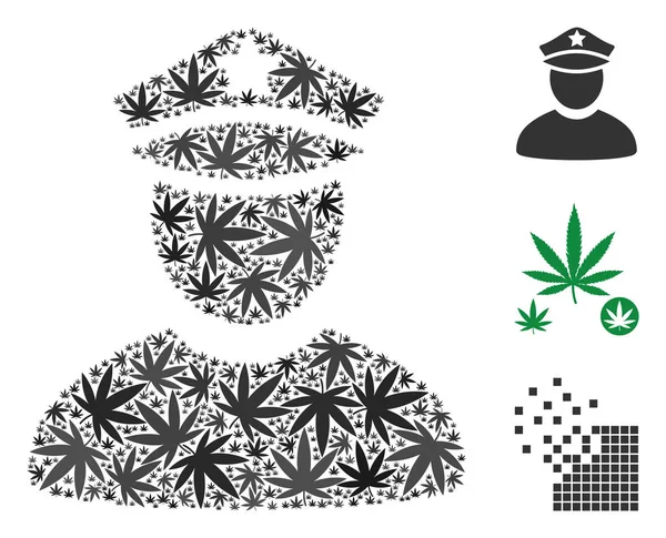 Policía Composición de Cannabis — Vector de stock