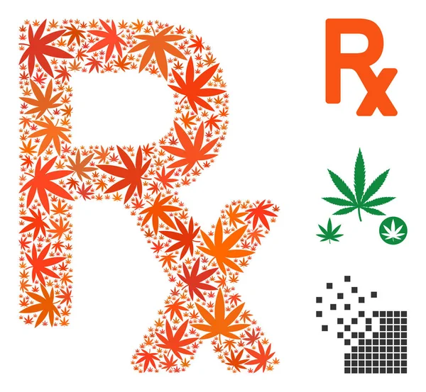 Marihuana reçete sembolü kolaj