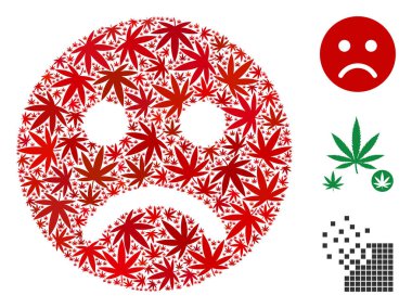 Üzgün ruh Smiley kompozisyon esrar