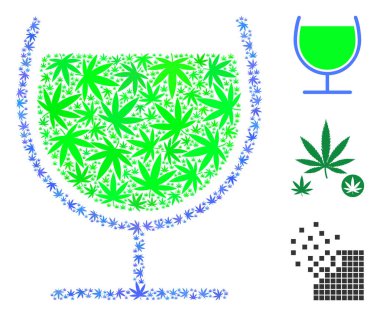 Şarap kadehi kolaj ot yaprağı