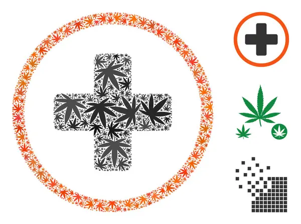 Ot yaprakları kompozisyon yuvarlak