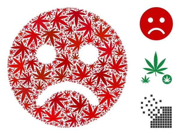 Üzgün ruh Smiley kompozisyon esrar