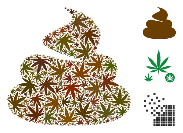 Mierda Collage de Cannabis — Vector de stock