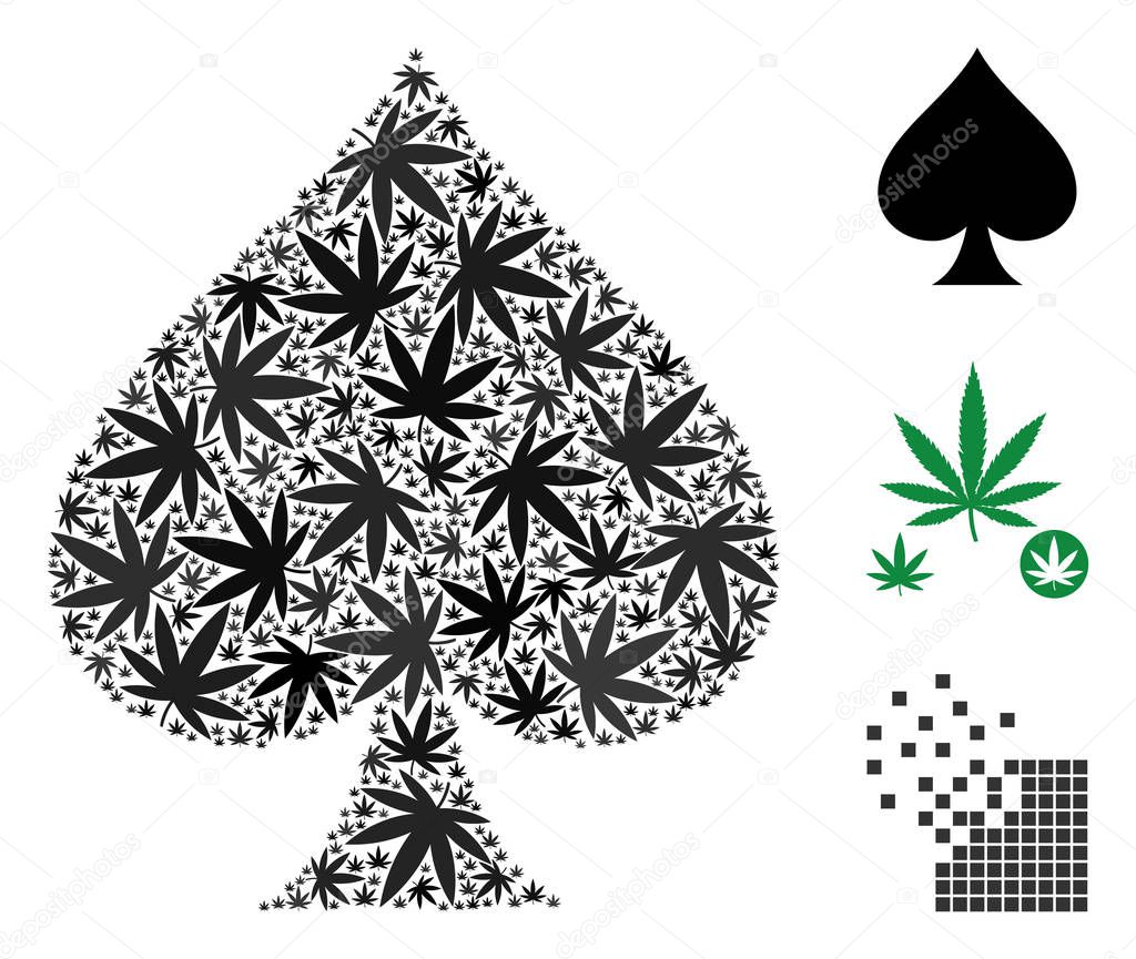 Spades Suit Collage of Marijuana