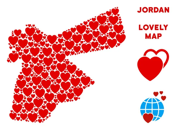Vektör aşk Jordan Map mozaik kalplerin