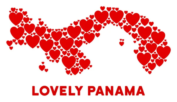 Vektör aşk Panama harita mozaik kalplerin