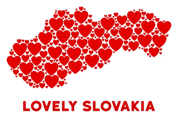 Vektör aşk Slovakya harita kompozisyon kalplerin
