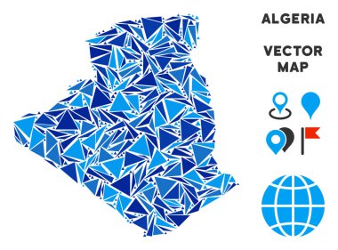 Mavi üçgen Cezayir Haritası