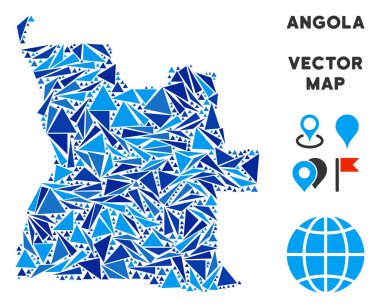 Mavi üçgen Angola Haritası