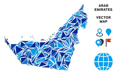 Mavi üçgen Arap Emirlikleri harita