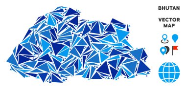 Mavi üçgen Bhutan Haritası