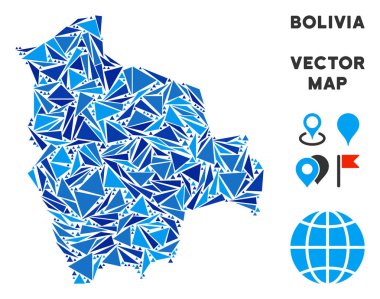 Mavi üçgen Bolivya Haritası