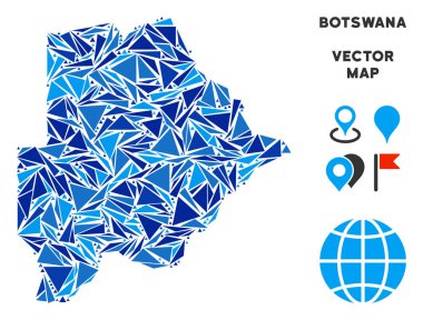 Mavi üçgen Botsvana Haritası