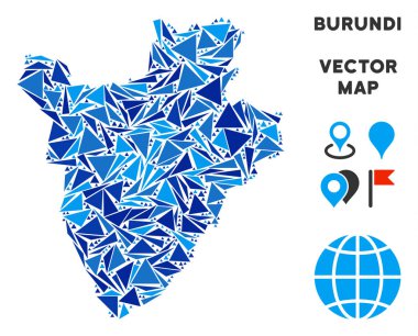 Mavi üçgen Burundi Haritası