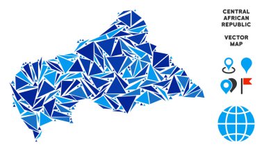Mavi üçgen Orta Afrika Cumhuriyeti harita