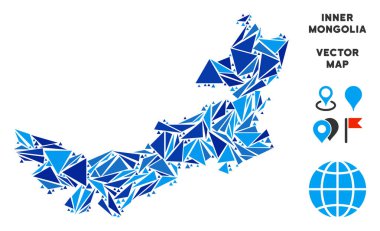 Mavi üçgen Çin İç Moğolistan haritası