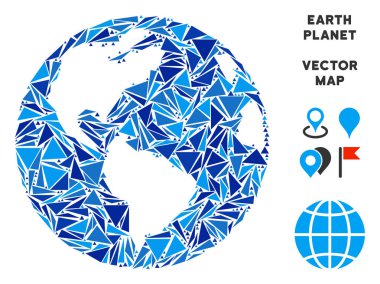 Mavi üçgen dünya küre