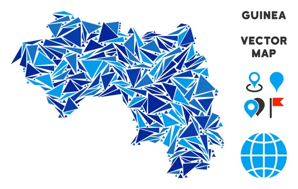 Mavi üçgen Afrika Gine Haritası