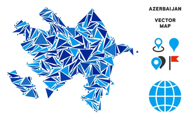 Mavi üçgen Azerbaycan Haritası