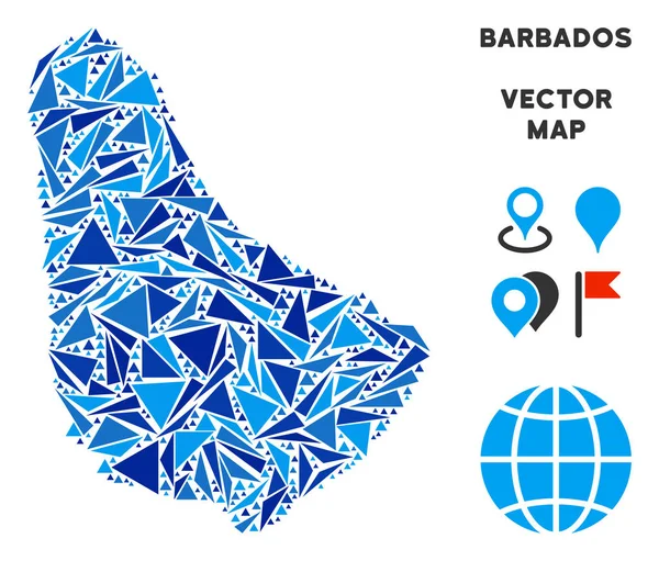 Mavi üçgen Barbados Haritası