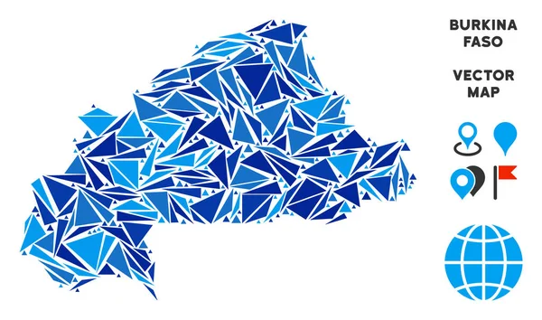 Mavi üçgen Burkina Faso Haritası