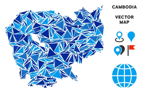 Mavi üçgen Kamboçya Haritası