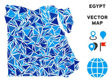 Mavi üçgen Mısır harita