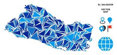 Mavi üçgen El Salvador Haritası