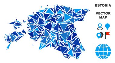 Mavi üçgen Estonya Haritası
