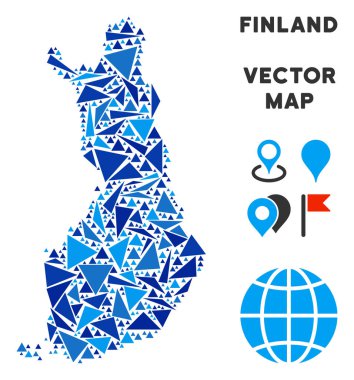 Mavi üçgen Finlandiya Haritası