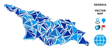 Mavi üçgen Georgia Map