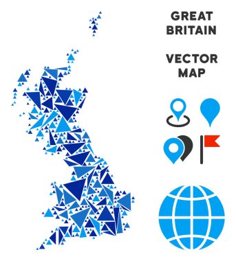 Mavi üçgen İngiltere harita