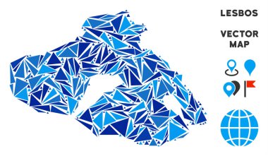 Mavi üçgen Yunan Midilli (ada) harita