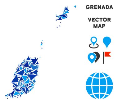 Mavi üçgen Grenada harita
