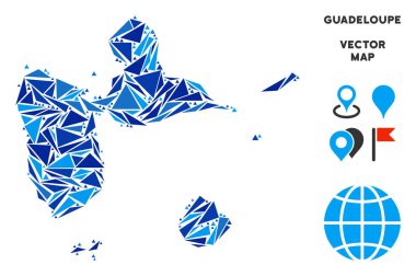 Mavi üçgen Guadeloupe harita