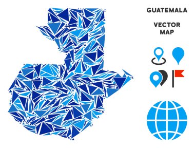 Mavi üçgen Guatemala Haritası